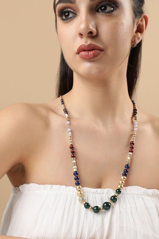 Gold Plated Designer Stone Party Necklace