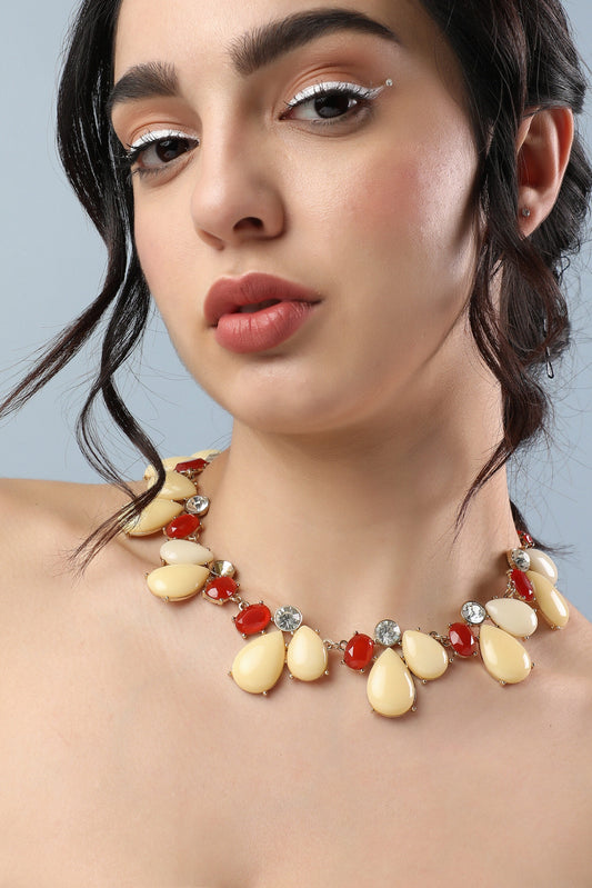 Gold Plated Designer Stone Party Necklace