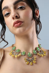 Gold Plated Designer Stone Party Necklace