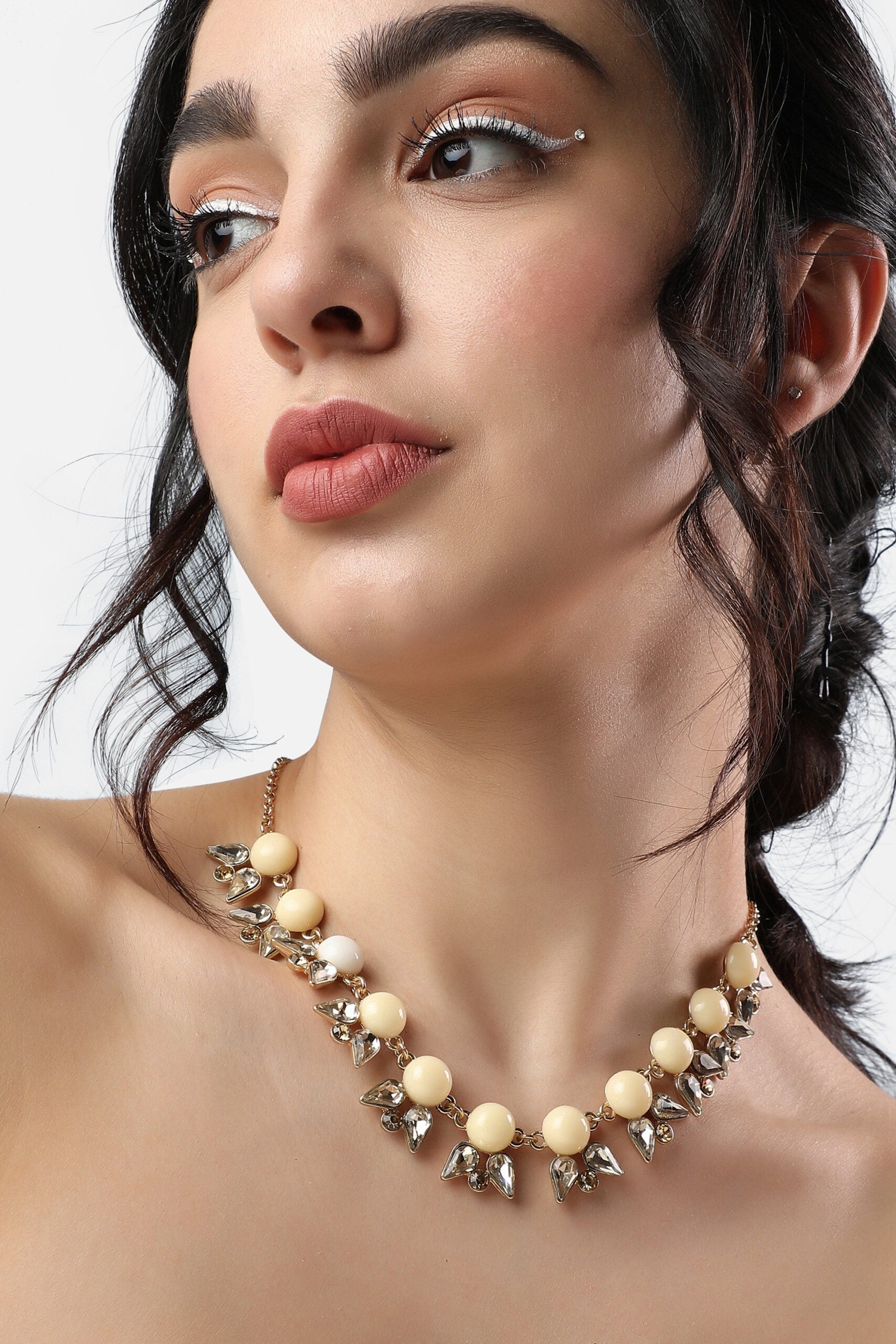 Gold Plated Designer Stone Party Necklace