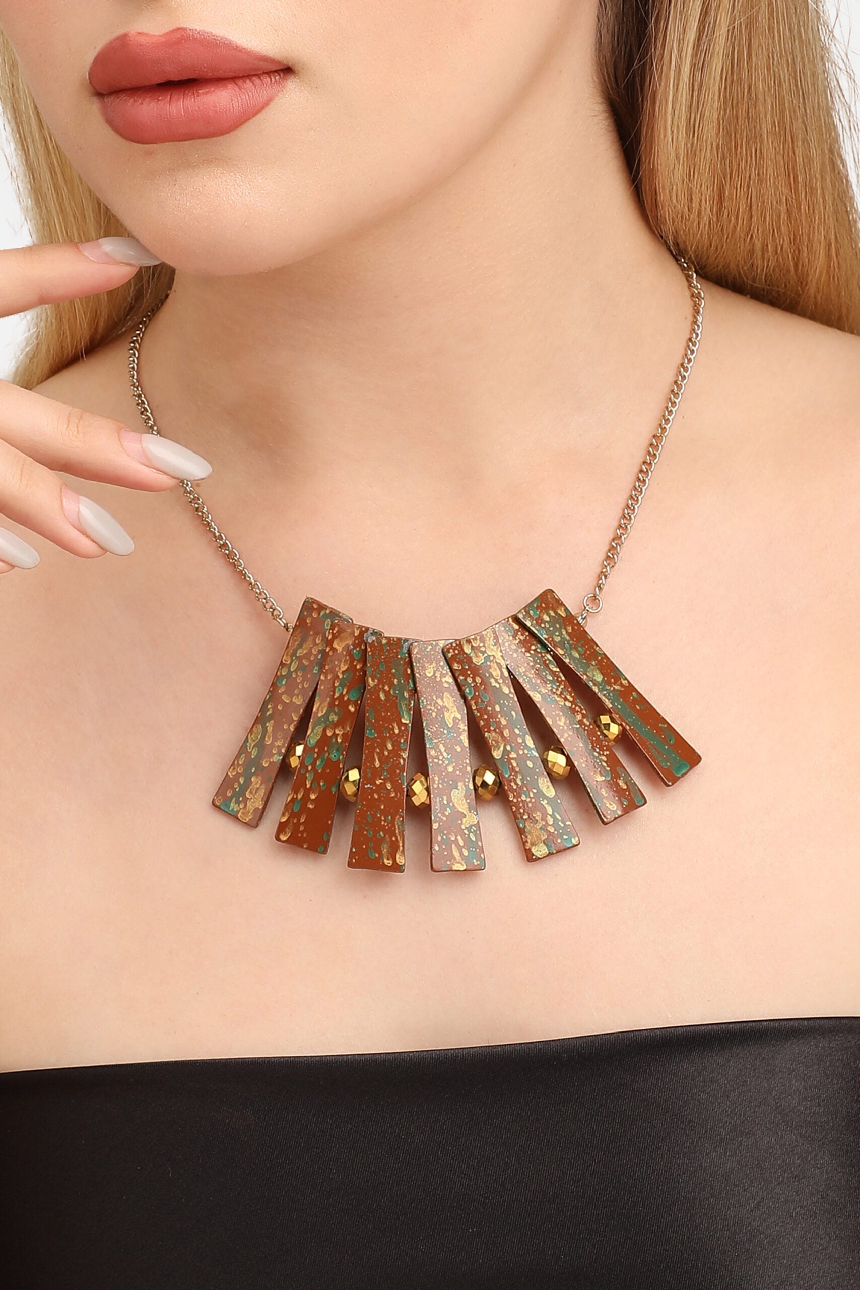 Gold Plated Designer Stone Party Necklace