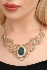 Gold Plated Designer Stone Party Necklace