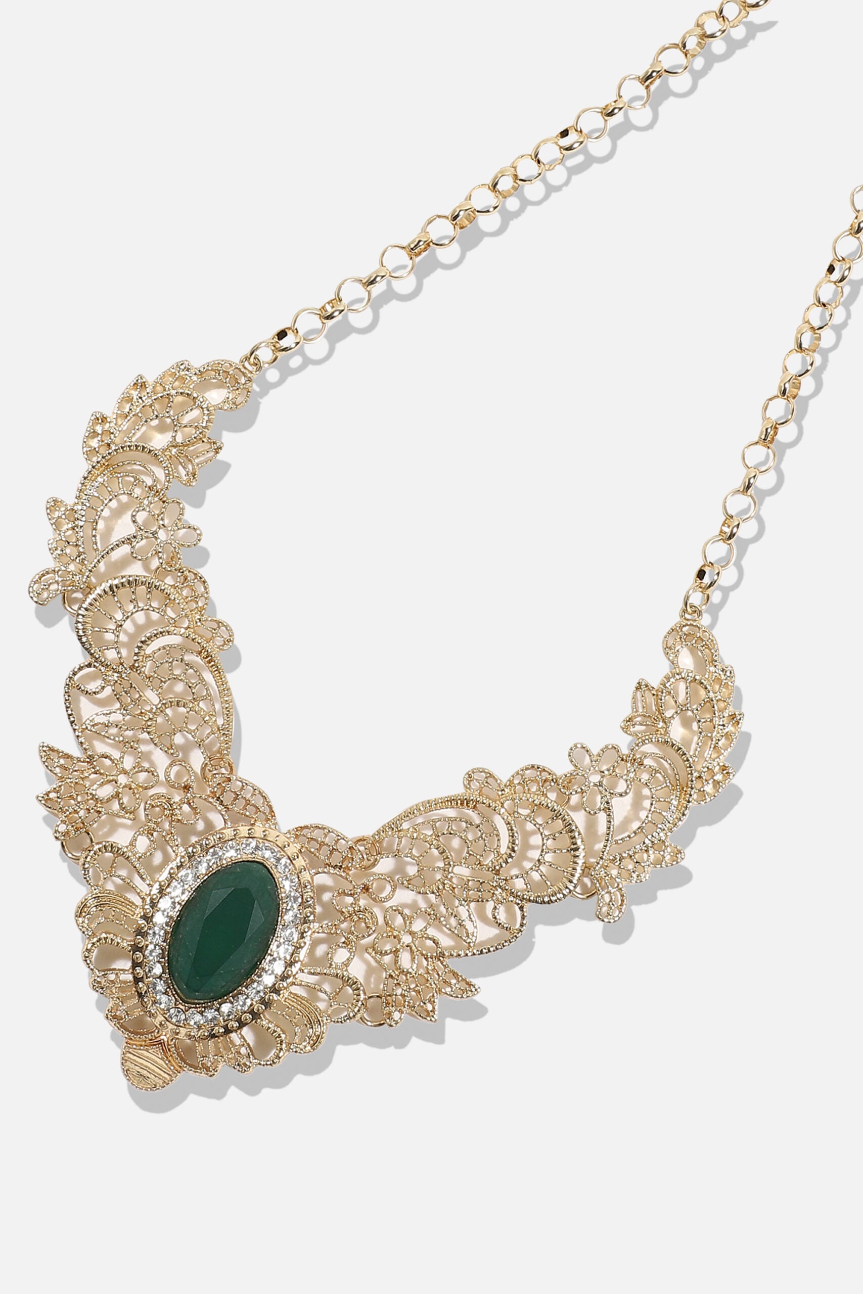 Gold Plated Designer Stone Party Necklace