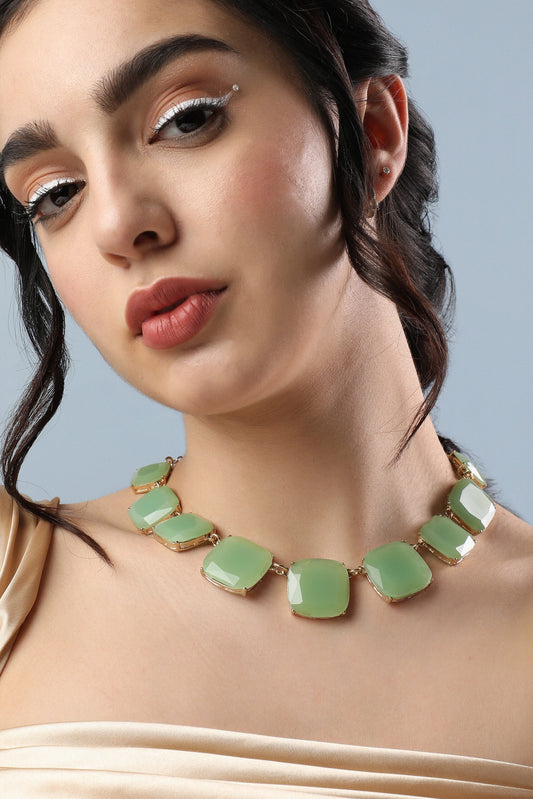 Gold Plated Designer Stone Party Necklace