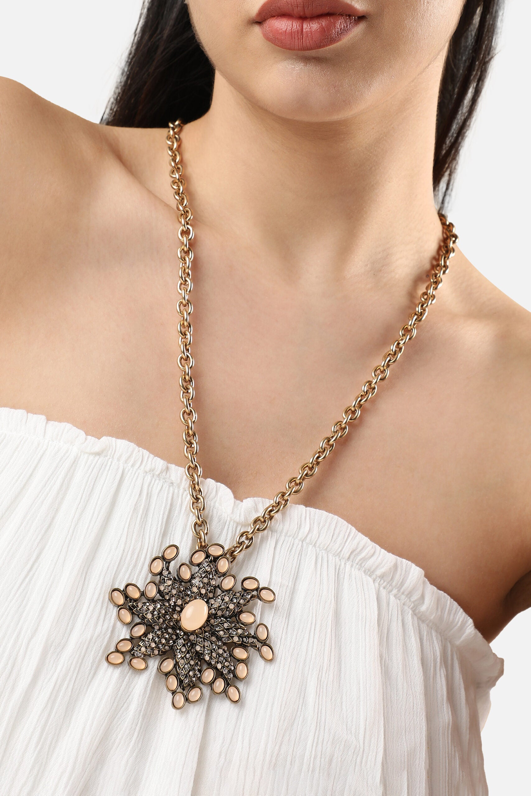 Gold Plated Designer Stone Party Necklace