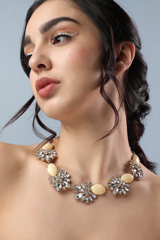 Gold Plated Designer Stone Party Necklace