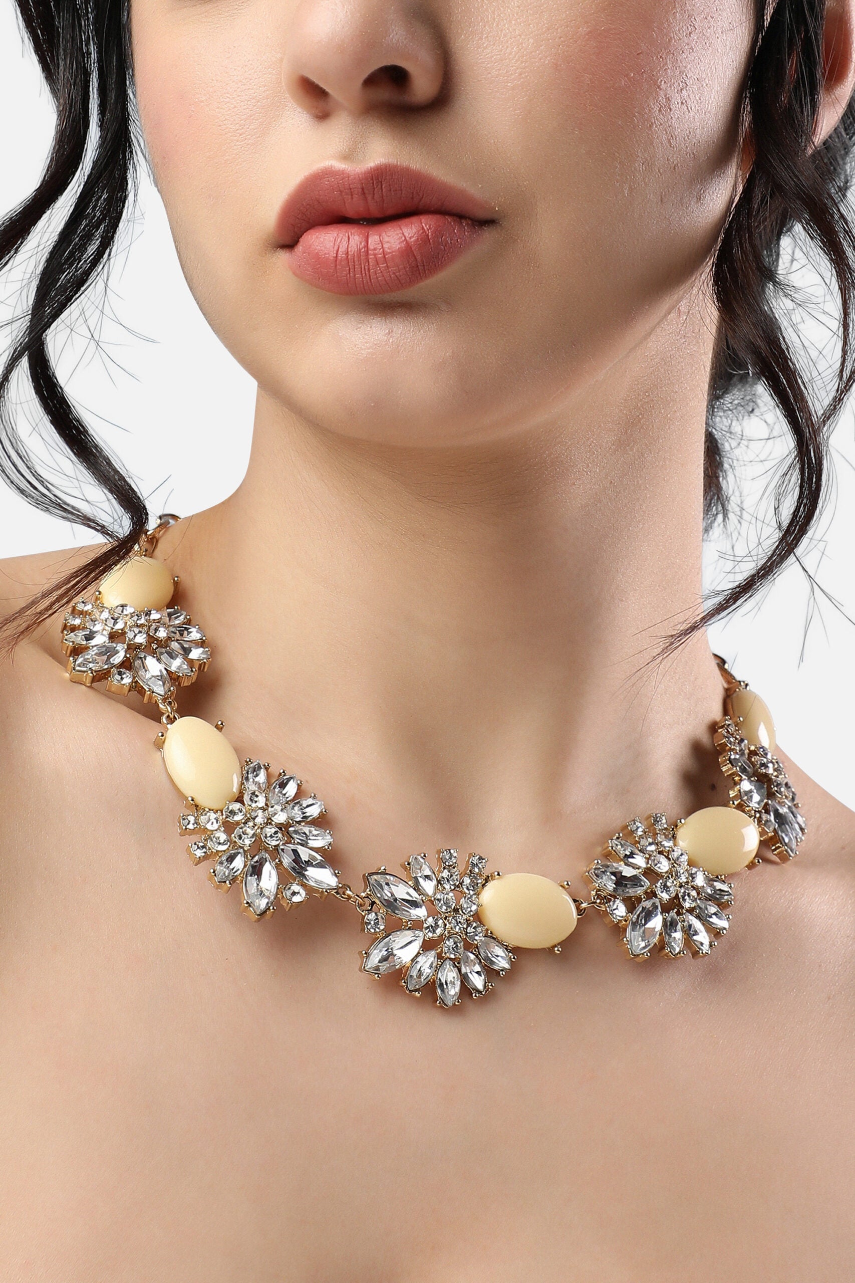 Gold Plated Designer Stone Party Necklace