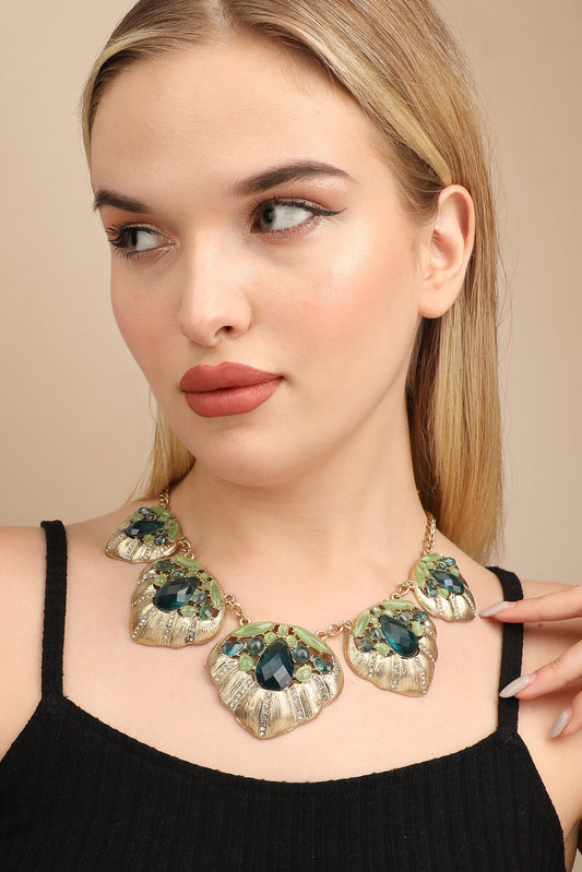 Gold Plated Designer Stone Party Necklace