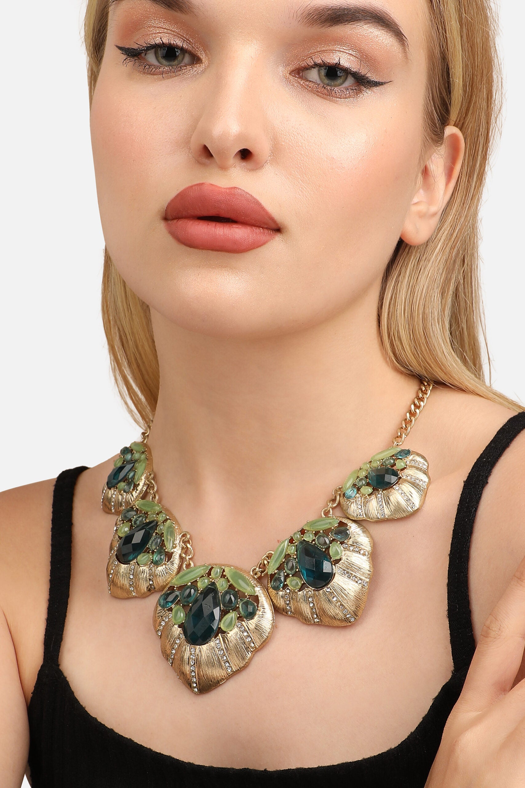 Gold Plated Designer Stone Party Necklace