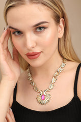 Gold Plated Designer Stone Party Necklace