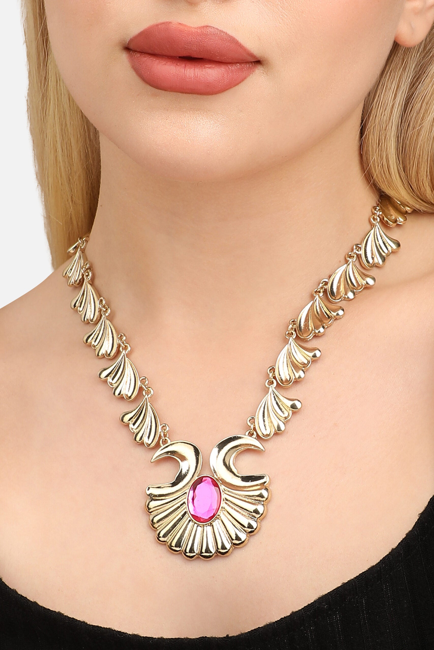 Gold Plated Designer Stone Party Necklace