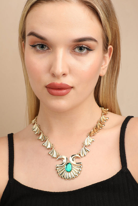 Gold Plated Designer Stone Party Necklace