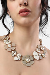 Gold Plated Designer Stone Party Necklace