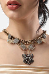 Gold Plated Designer Stone Party Necklace