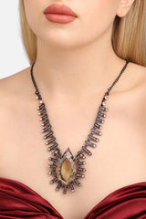 Gold Plated Designer Stone Party Necklace