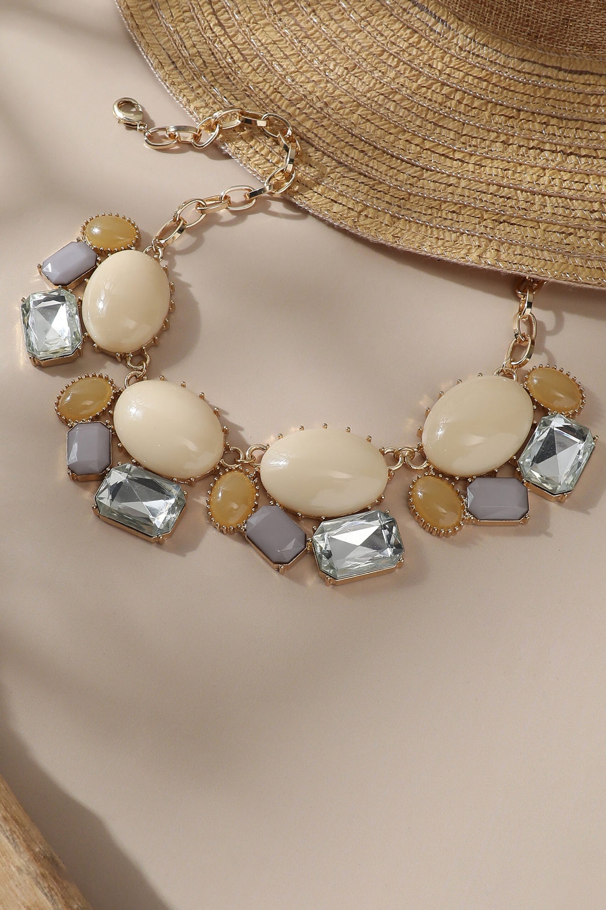 Gold Plated Designer Stone Party Necklace