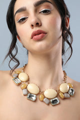 Gold Plated Designer Stone Party Necklace