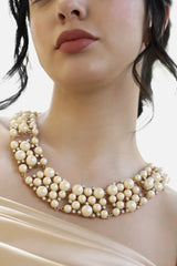 Gold Plated Designer Stone Party Necklace