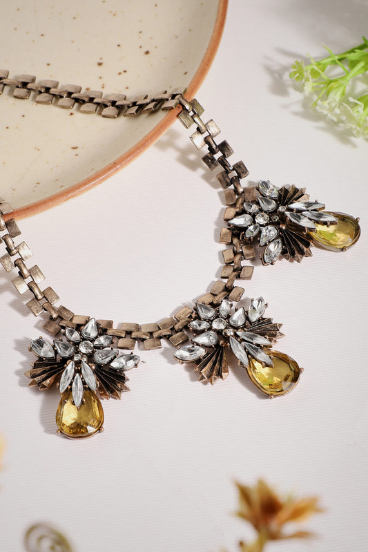 Gold Plated Designer Stone Party Necklace