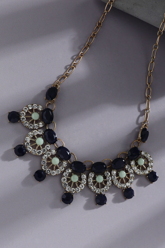 Gold Plated Designer Stone Party Necklace