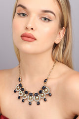 Gold Plated Designer Stone Party Necklace