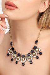 Gold Plated Designer Stone Party Necklace