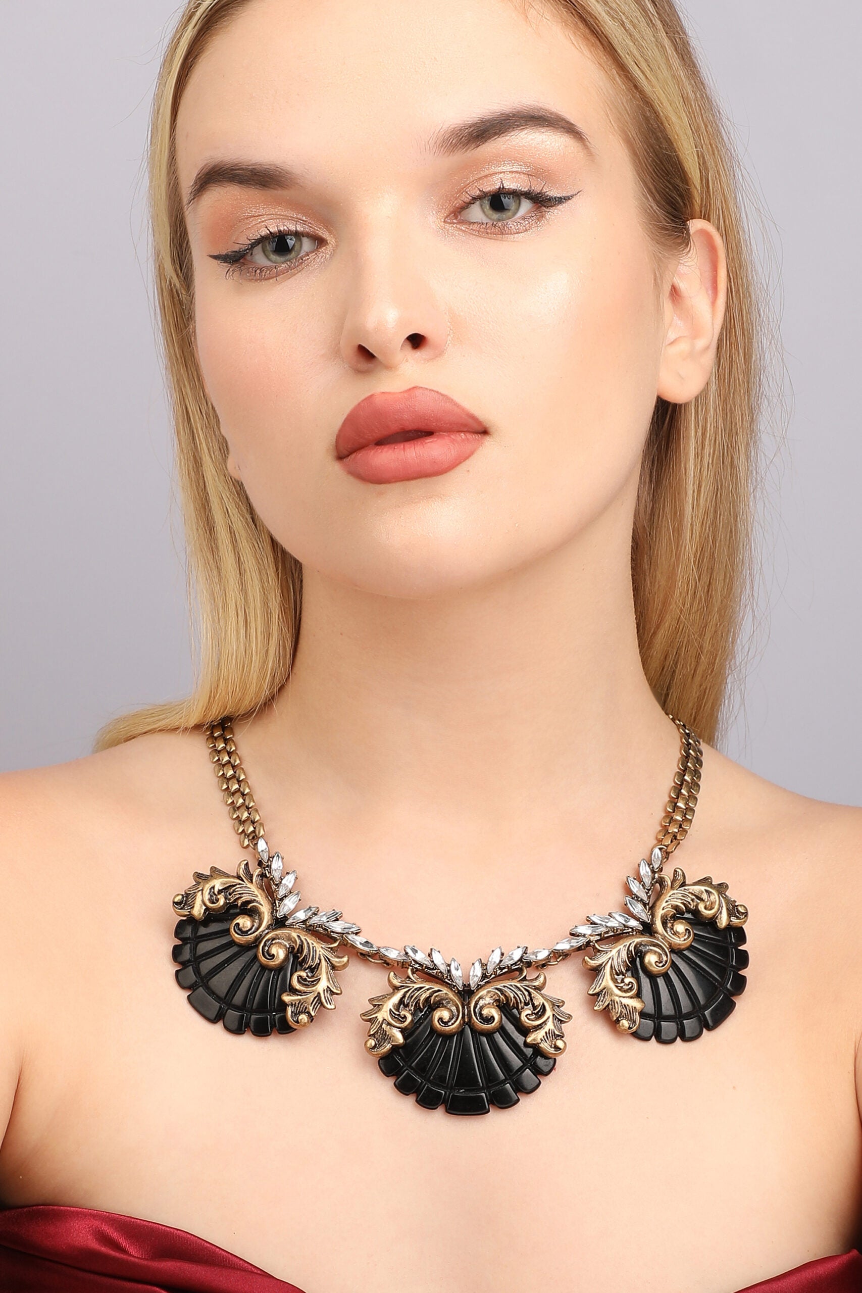 Gold Plated Designer Stone Party Necklace