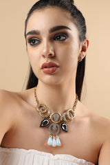 Gold Plated Designer Stone Party Necklace