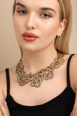 Gold Plated Designer Stone Party Necklace