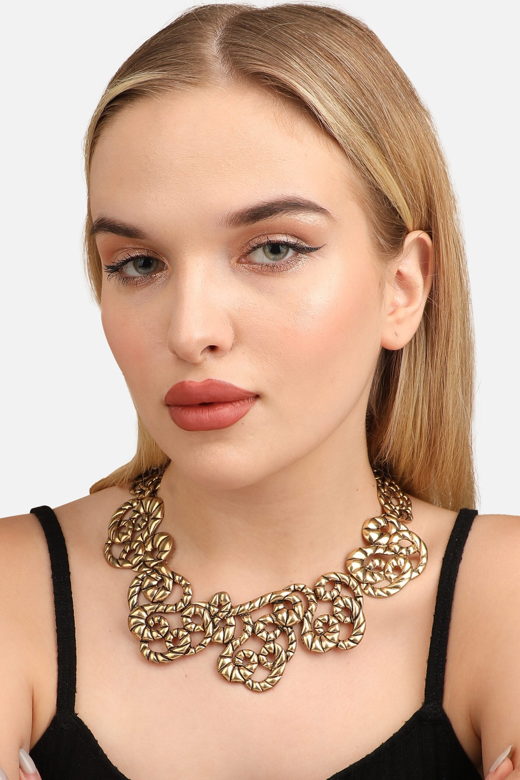 Gold Plated Designer Stone Party Necklace