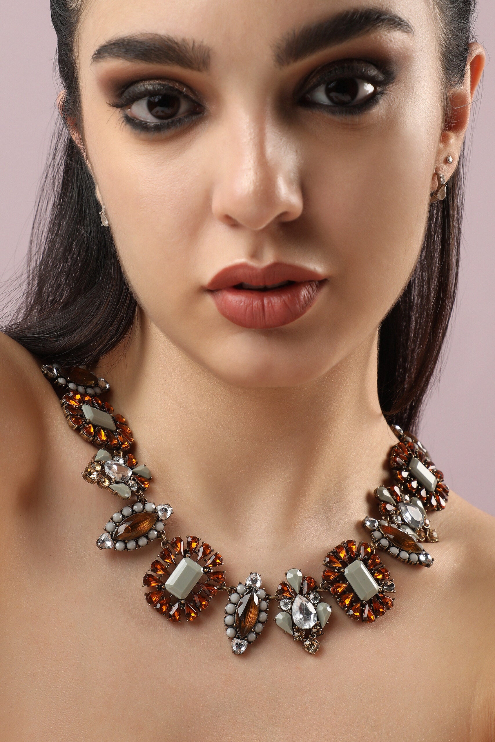 Gold Plated Designer Stone Party Necklace