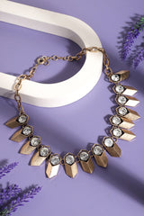 Gold Plated Designer Stone Party Necklace