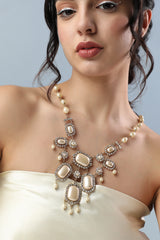 Gold Plated Designer Stone Party Necklace