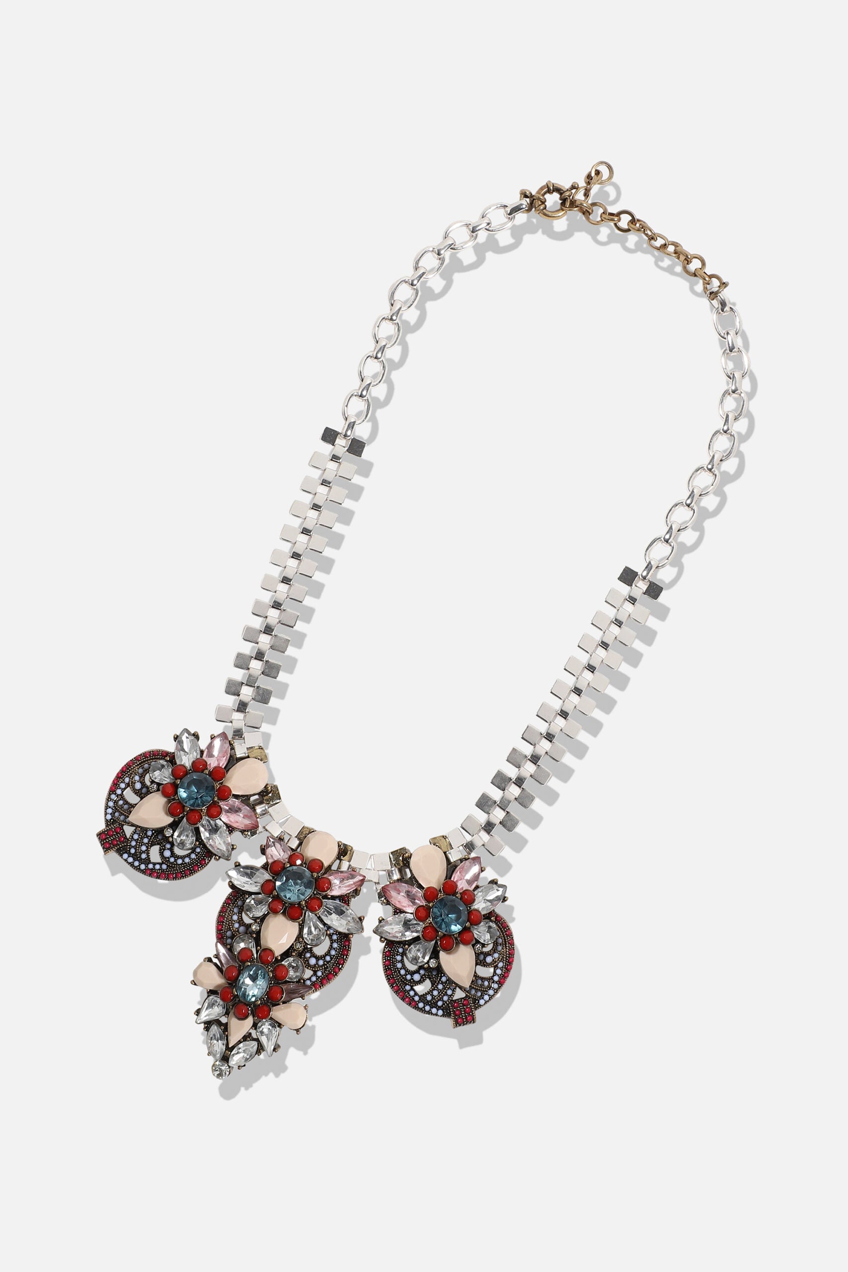 Silver Plated Designer Stone Party Necklace