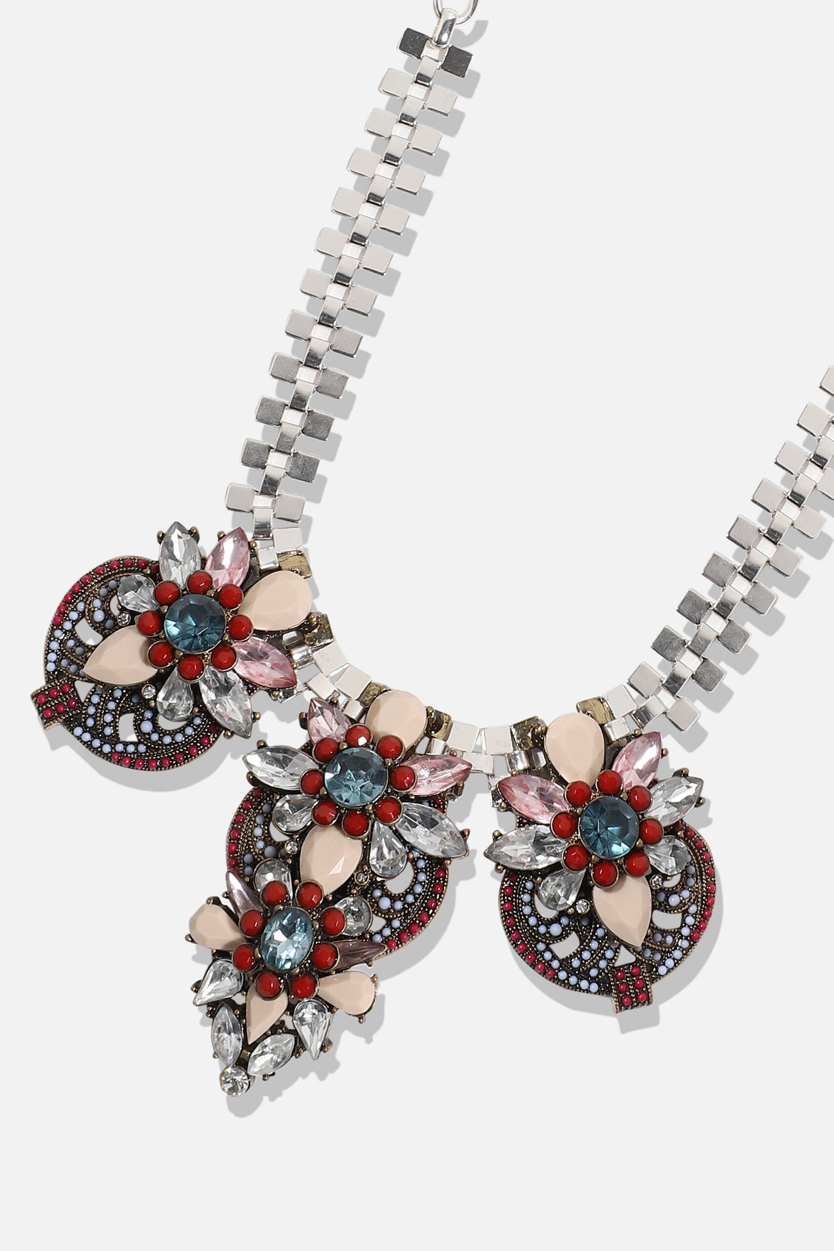 Silver Plated Designer Stone Party Necklace