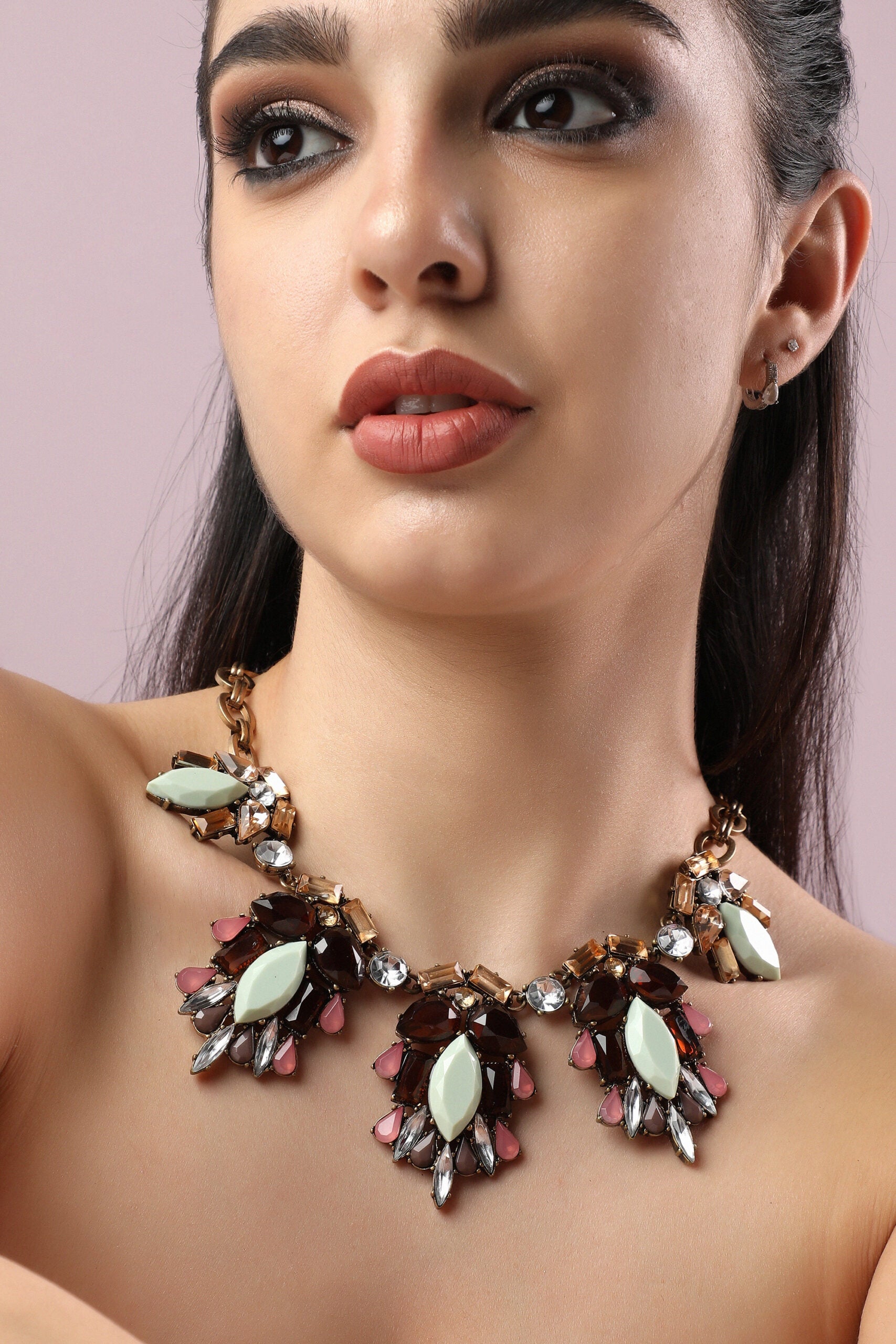 Gold Plated Designer Stone Party Necklace