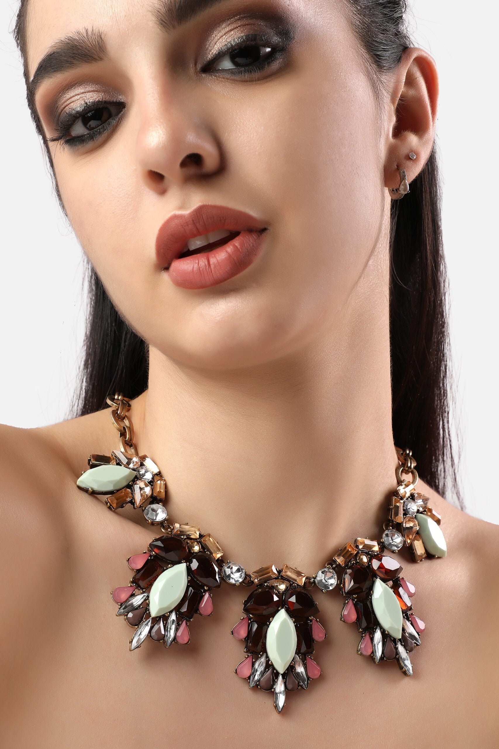 Gold Plated Designer Stone Party Necklace