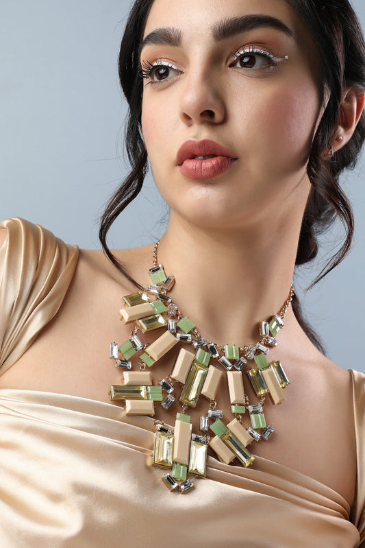 Gold Plated Designer Stone Party Necklace