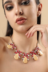 Gold Plated Designer Stone Party Necklace