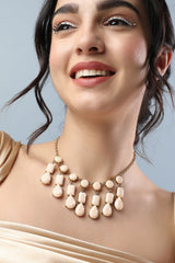 Gold Plated Designer Stone Party Necklace