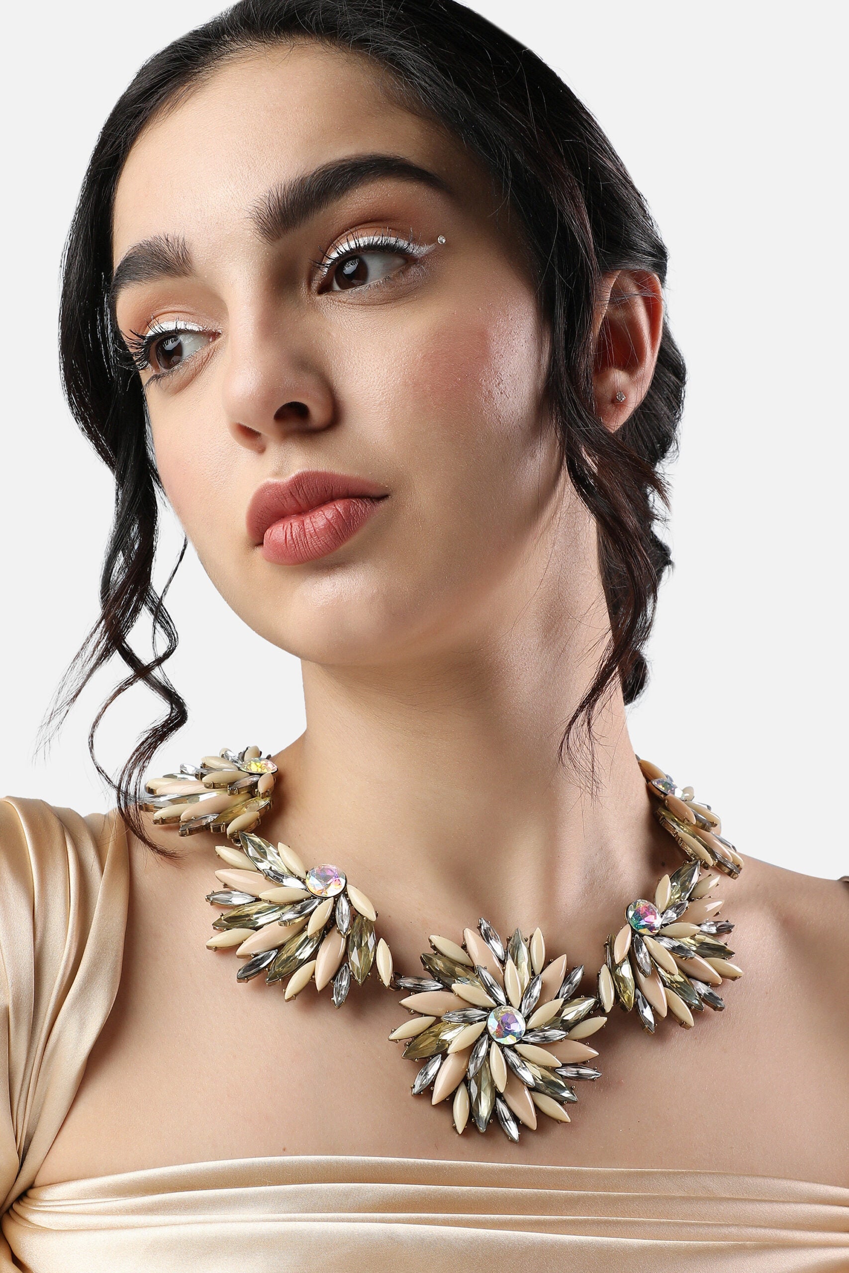 Gold Plated Designer Stone Party Necklace