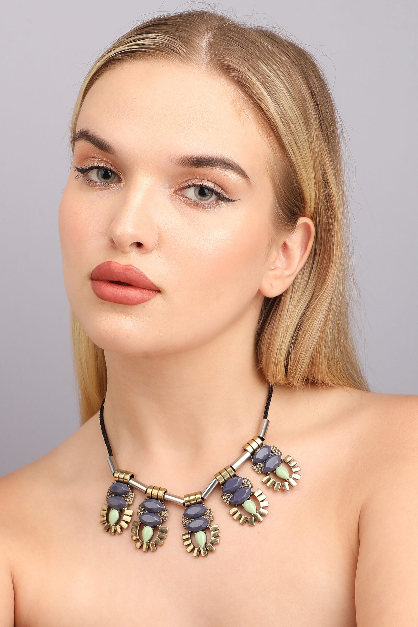 Gold Plated Designer Stone Party Necklace