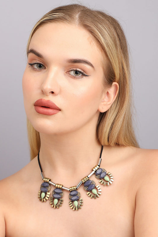 Gold Plated Designer Stone Party Necklace