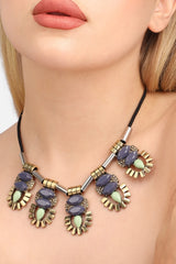 Gold Plated Designer Stone Party Necklace