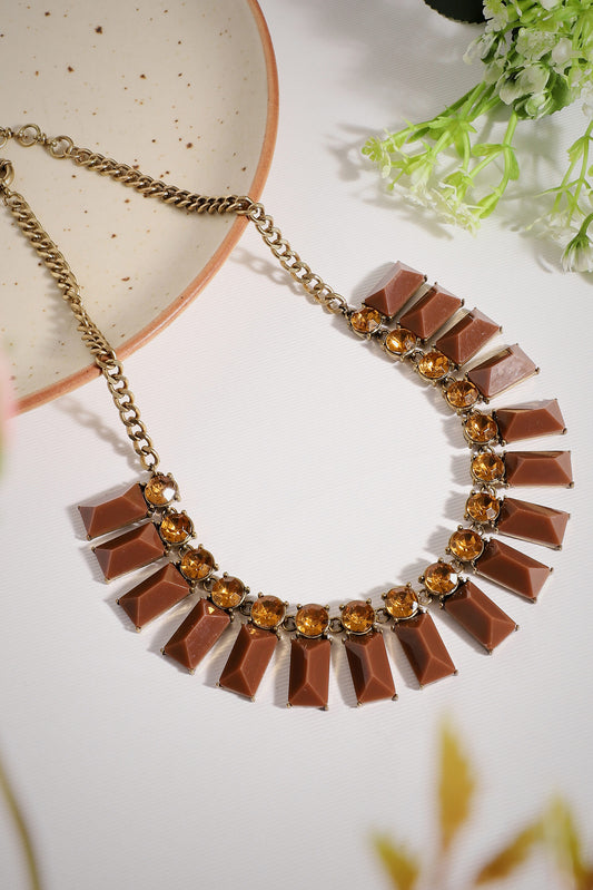 Gold Plated Designer Stone Party Necklace