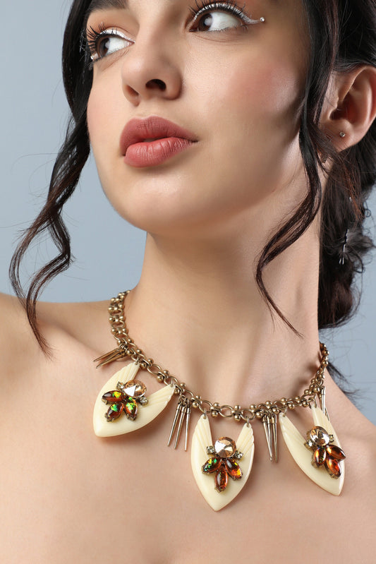 Gold Plated Designer Stone Party Necklace