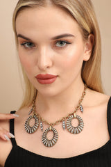 Gold Plated Designer Stone Party Necklace