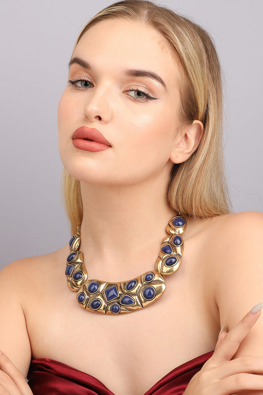 Gold Plated Designer Stone Party Necklace