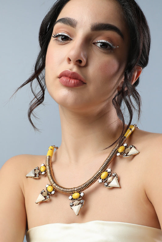 Gold Plated Designer Stone Party Necklace