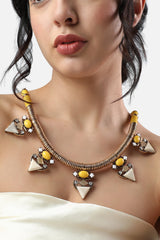 Gold Plated Designer Stone Party Necklace